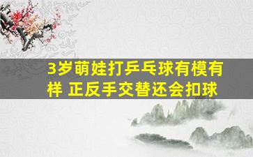 3岁萌娃打乒乓球有模有样 正反手交替还会扣球